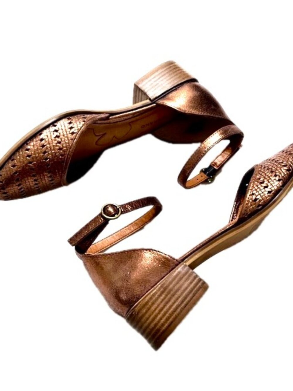 Lucky Brand Maliya Ankle Strap Heeled Sandal Shoes - Size 7 Bronze - Picture 8 of 9